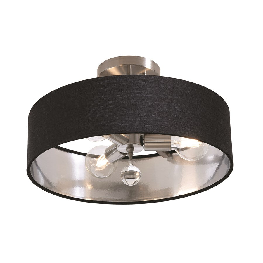 3 Light 18" Pendant, Nickel