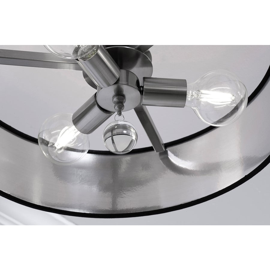 3 Light 18" Pendant, Nickel