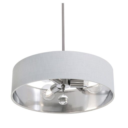 AFX Lighting Celine 3 Light 18" Pendant, Nickel/White/Silver - CLNP18MBSN-WHSL