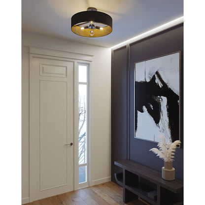 3 Light 24" Pendant, Black