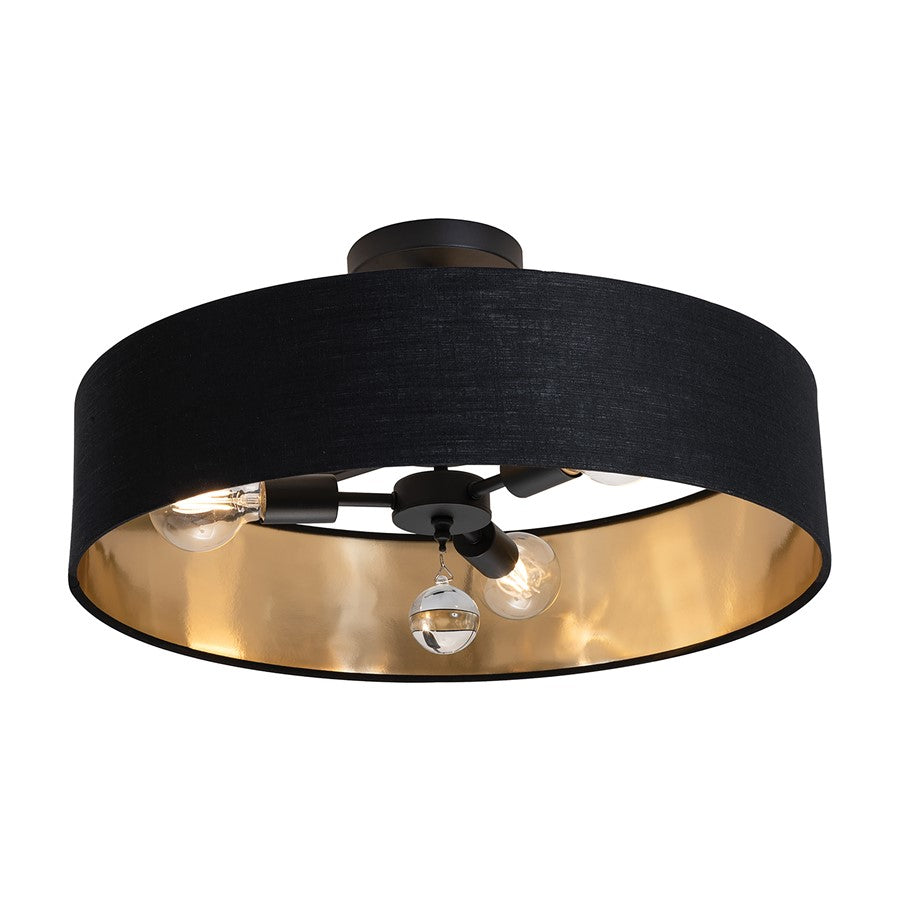 3 Light 24" Pendant, Black