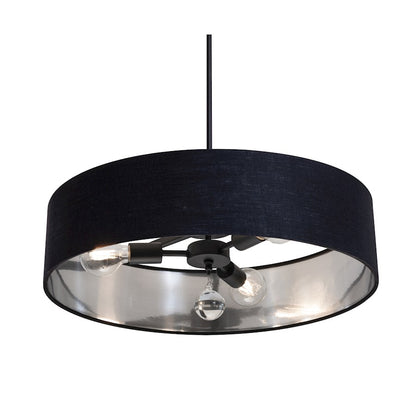 AFX Lighting Celine 3 Light 24" Pendant, Black/Black/Silver - CLNP24MBBK-BKSL