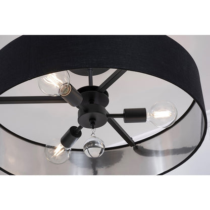 3 Light 24" Pendant, Black