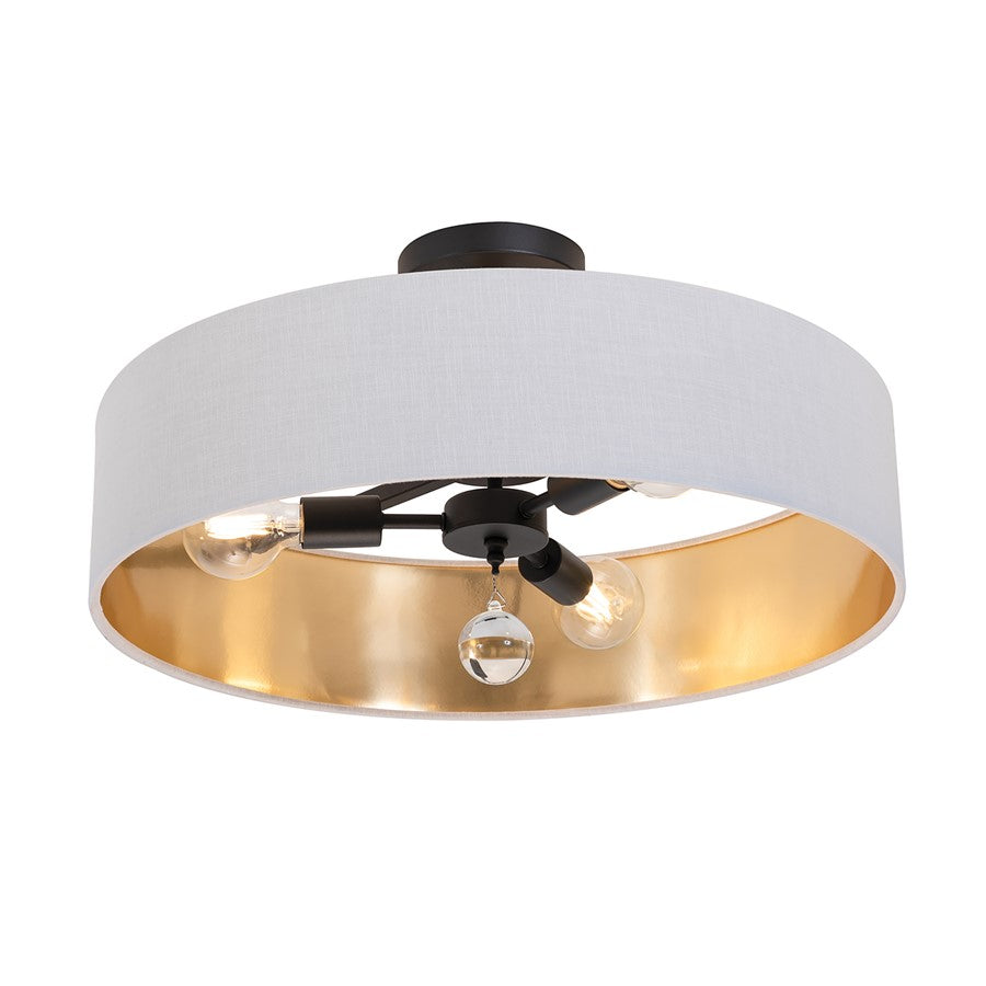 3 Light 24" Pendant, Black