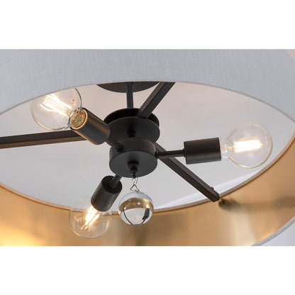 3 Light 24" Pendant, Black
