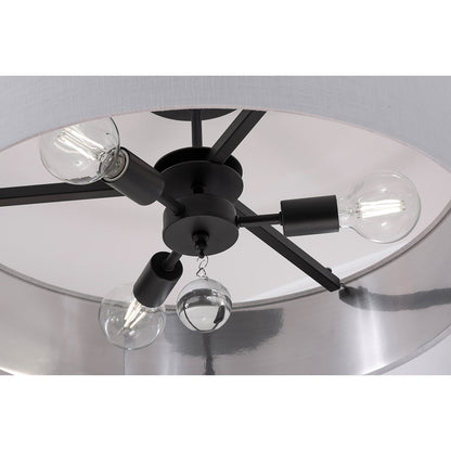 3 Light 24" Pendant, Black