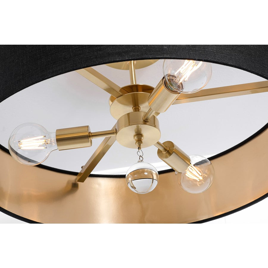 3 Light 24" Pendant, Brass