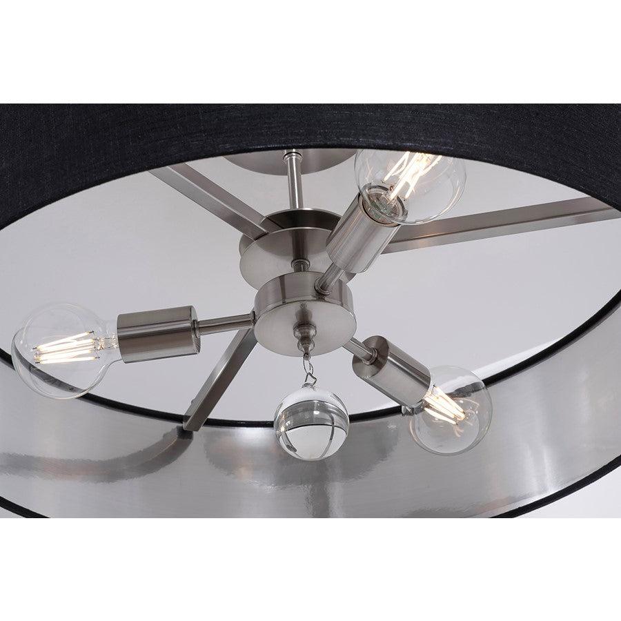 3 Light 24" Pendant, Nickel