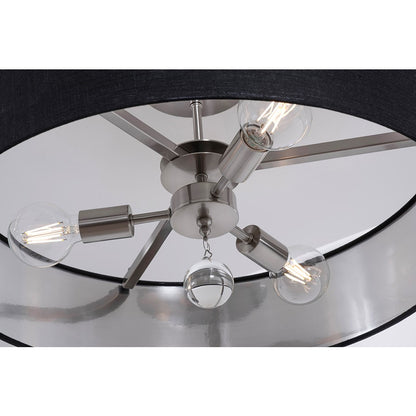 3 Light 24" Pendant, Nickel