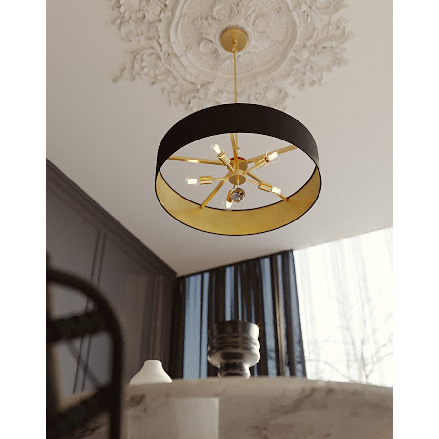 5 Light 30" Pendant, Black