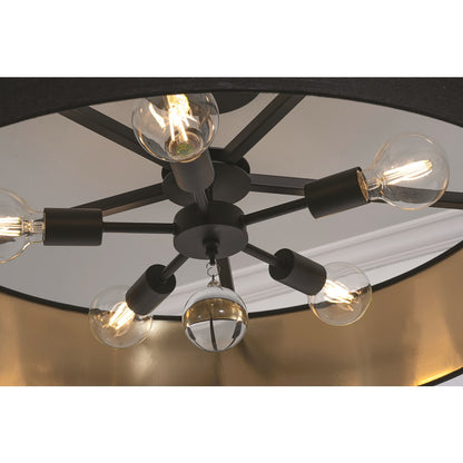 5 Light 30" Pendant, Black