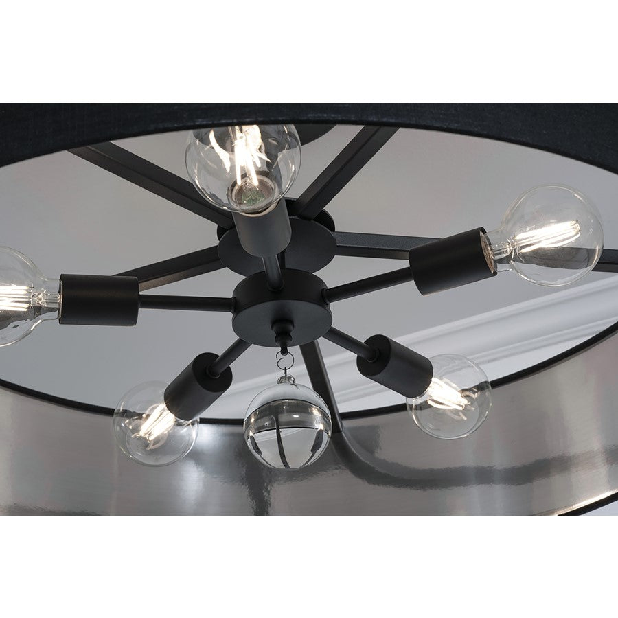 5 Light 30" Pendant, Black