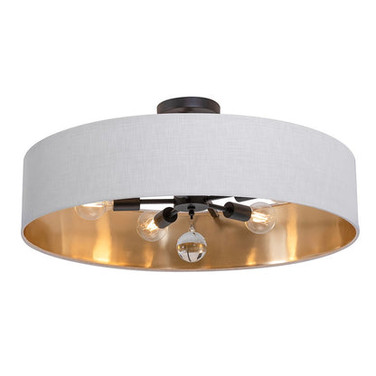 5 Light 30" Pendant, Black