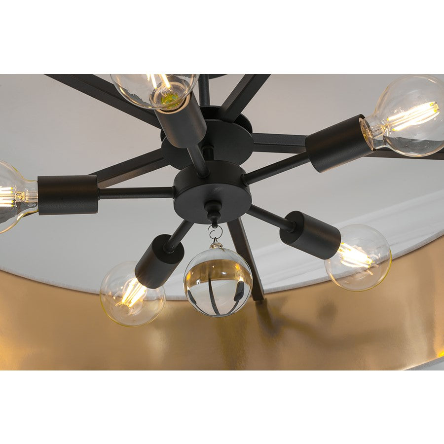 5 Light 30" Pendant, Black