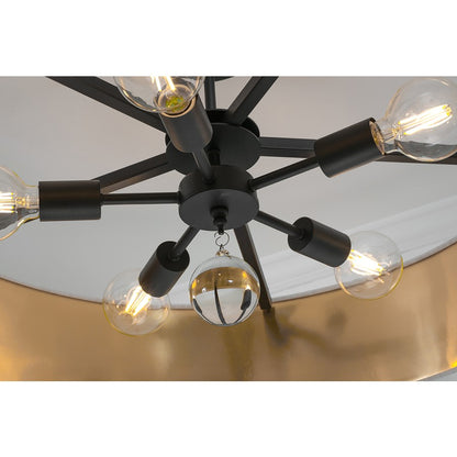 5 Light 30" Pendant, Black