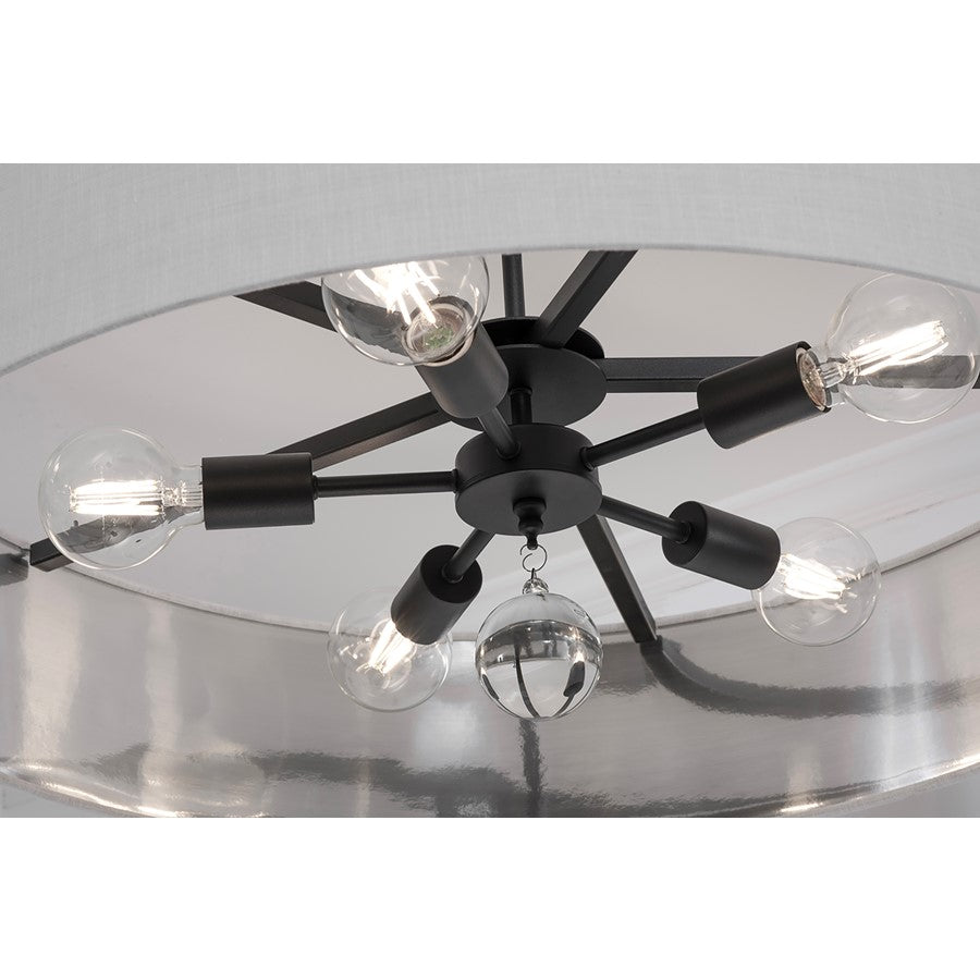 5 Light 30" Pendant, Black