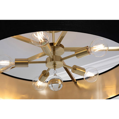 5 Light 30" Pendant, Brass