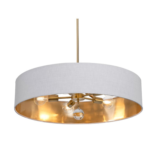 AFX Lighting Celine 5 Light 30" Pendant, Brass/White/Gold - CLNP30MBSB-WHGD