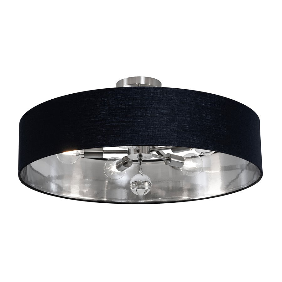 5 Light 30" Pendant, Nickel