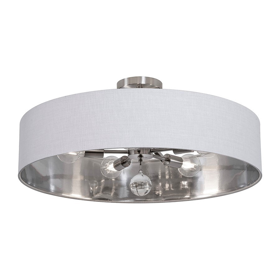 5 Light 30" Pendant, Nickel