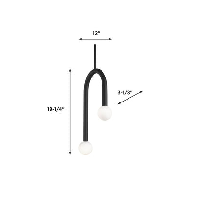 AFX Lighting Colette 1Lt 12" LED Pendant, Black/White