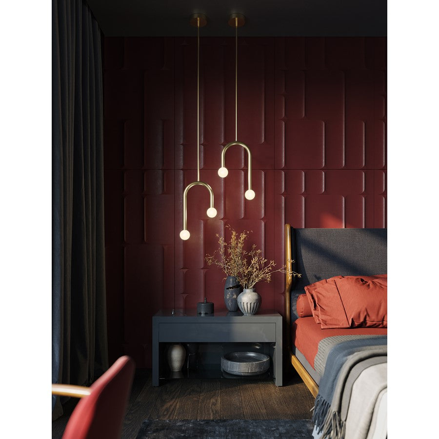 AFX Lighting Colette 1Lt 12" LED Pendant, Antique Brass/White