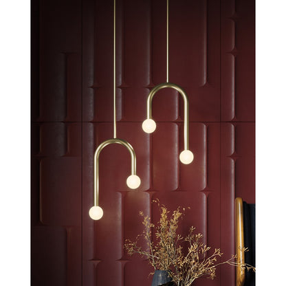 AFX Lighting Colette 1Lt 12" LED Pendant, Antique Brass/White