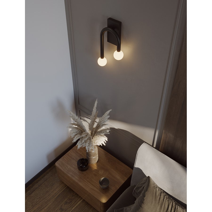 AFX Lighting Colette 1Lt 10" LED Wall Sconce, Black/White