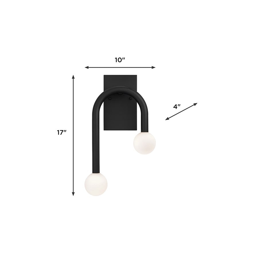 AFX Lighting Colette 1Lt 10" LED Wall Sconce, Black/White