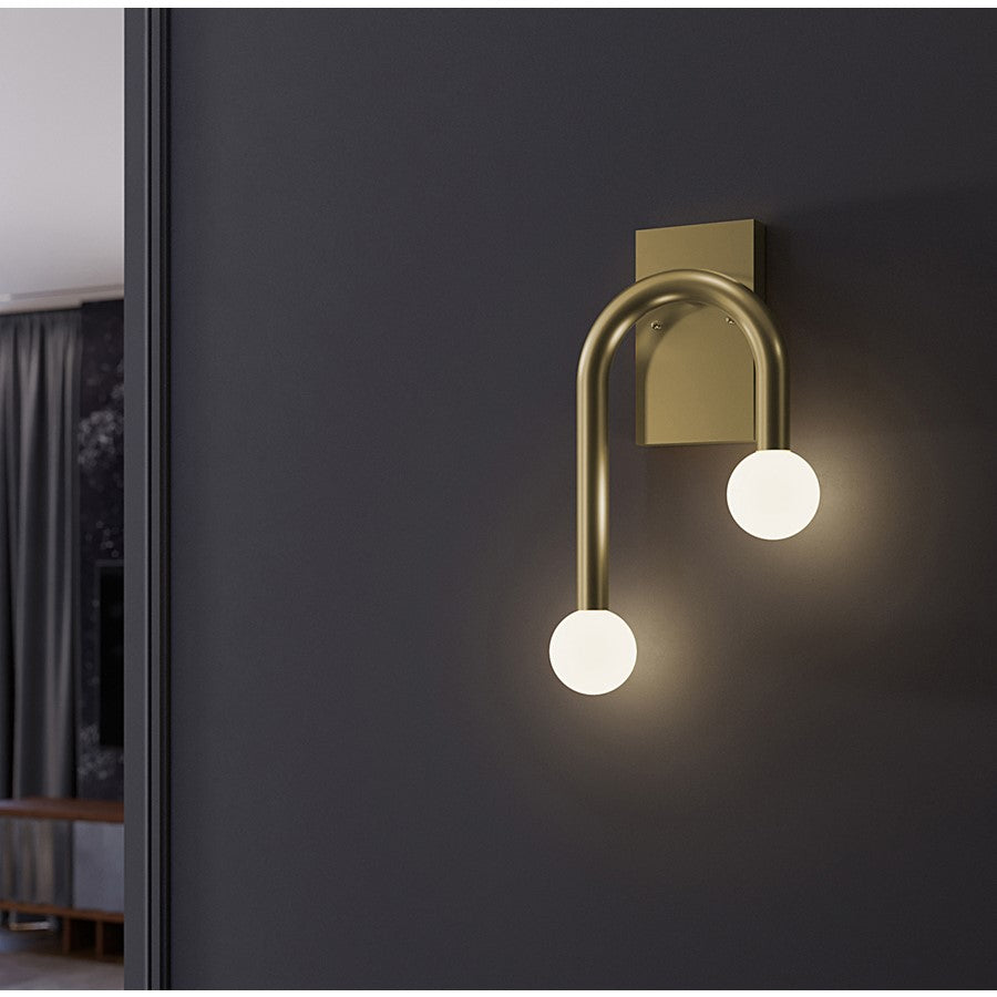 AFX Lighting Colette 1Lt 10" LED Wall Sconce, Brass/White