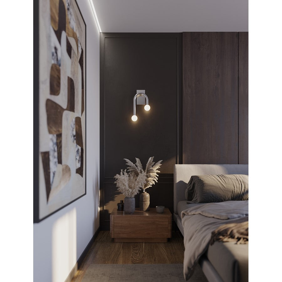 AFX Lighting Colette 1Lt 10" LED Wall Sconce, Chrome/White