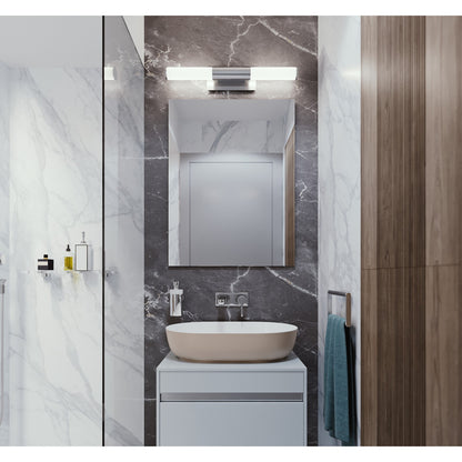 AFX Lighting Dax 1Lt LED 27"W Vanity Light, Satin Nickel/White