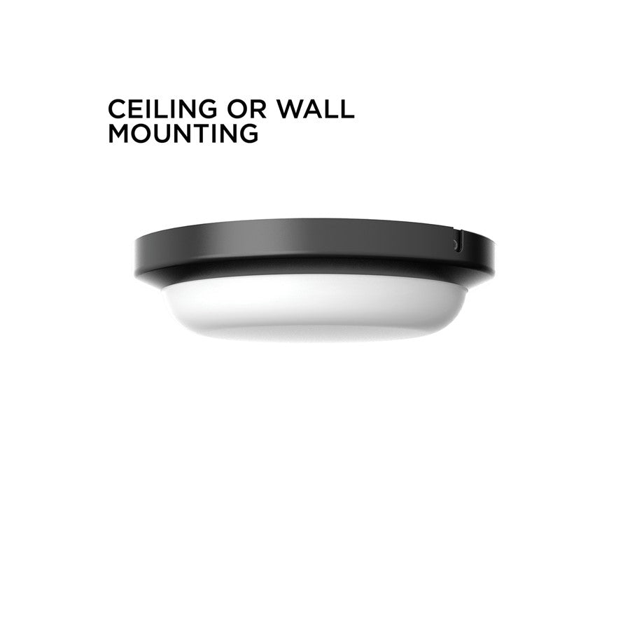 AFX Lighting Dean 1LT 8'' LED Outdoor Flush Mount, Black/White