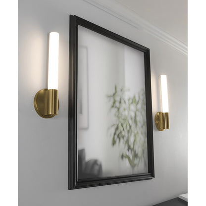 AFX Lighting Dion 1 Light Sconce, Light Antique Brass/White