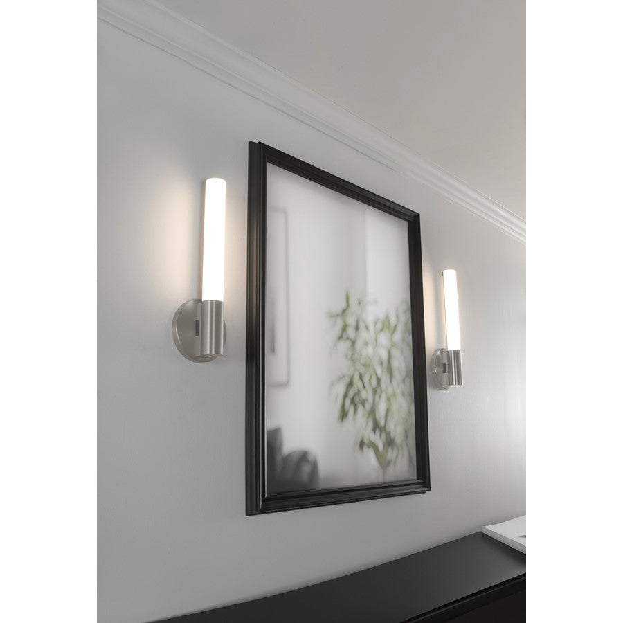 AFX Lighting Dion 1 Light Sconce, Satin Nickel/White
