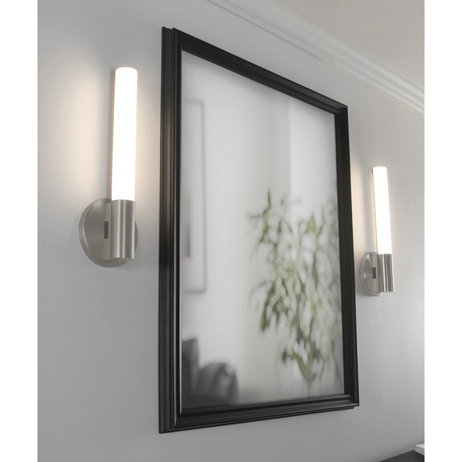 AFX Lighting Dion 1 Light Sconce, Satin Nickel/White
