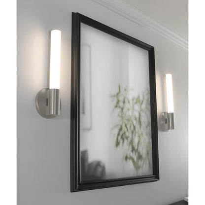 AFX Lighting Dion 1 Light Sconce, Satin Nickel/White