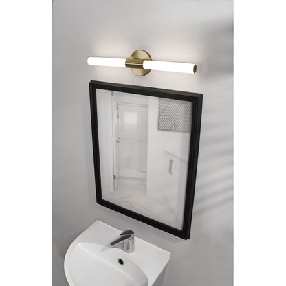 AFX Lighting Dion 1 Light 24" Vanity, Antique Brass/White