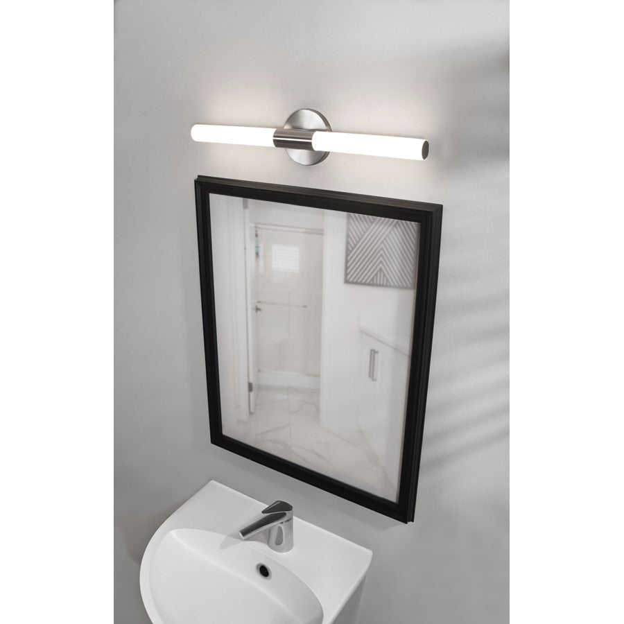 AFX Lighting Dion 1 Light 24" Vanity, Satin Nickel/White