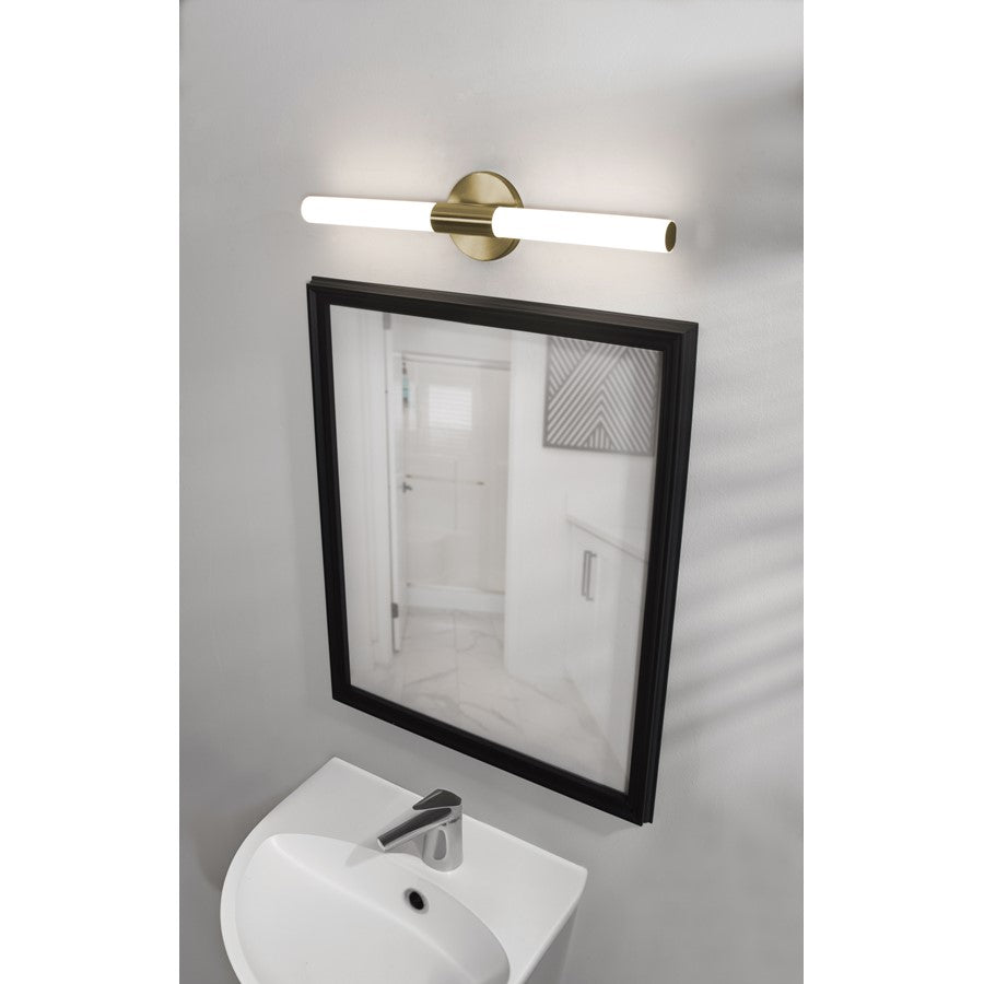 AFX Lighting Dion 1 Light 36" Vanity, Antique Brass/White
