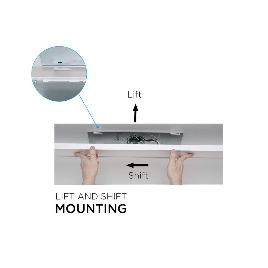 AFX Lighting Delgado 1LT 48'' LED Flush, 277V/Black/Frosted