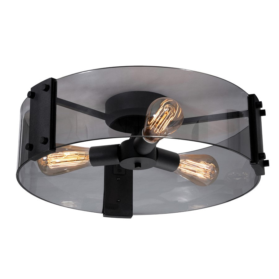 AFX Lighting Dana 3LT 18" Semi Flush Mount, Black/120V/Smoke - DNAC18MBBK