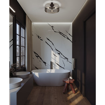 AFX Lighting Dana 3LT 18" Semi Flush Mount, Black/120V/Smoke