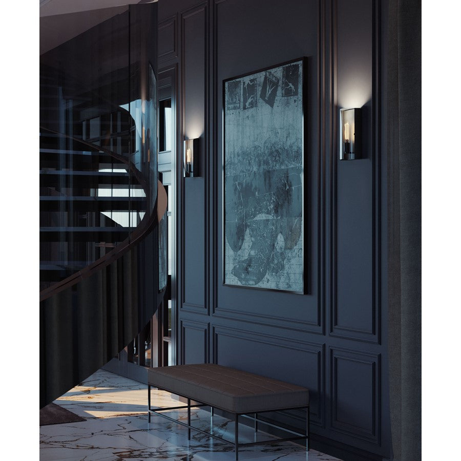 AFX Lighting Dana 1 LT 14" Sconce, Black/120V/Smoke