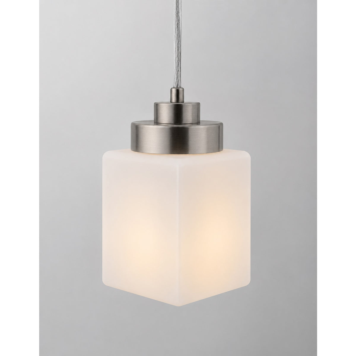 AFX Donovan 5in 1-Light Pendant | Modern Brushed Nickel and White Glass | Kitchen Island & Dining Room | 5 x 5 x 7.4 in | Model DOVP05MBBN