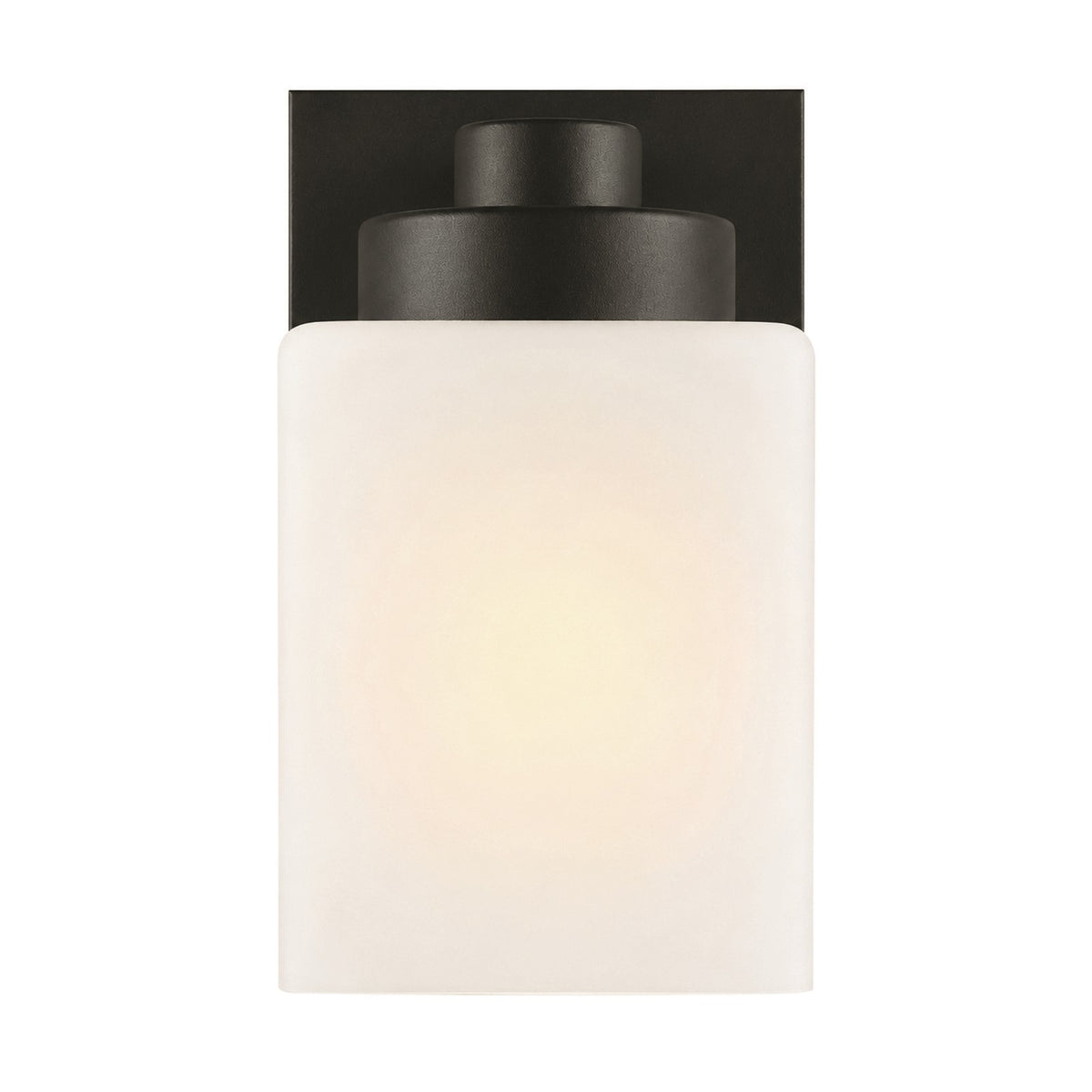 AFX Donovan 1-Light Wall Sconce | Modern Black and White Glass | Bedroom & Hallway Accent Light | 4.75 x 6.5 x 7.75 in | Model DOVS0508MBBK