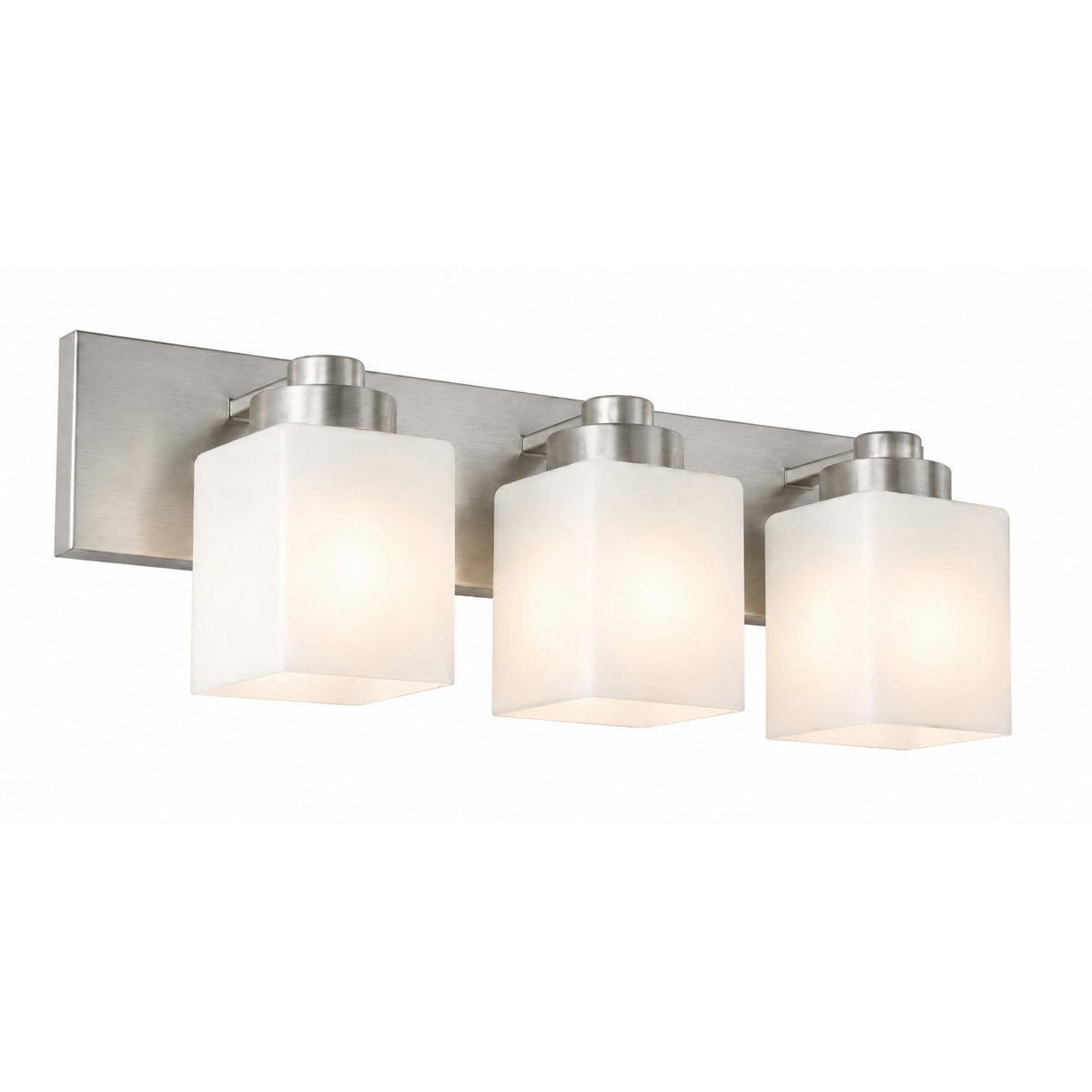 AFX Donovan 24in 3-Light Vanity Light | Modern Brushed Nickel and White Glass | Bathroom & Powder Room | 24 x 6.5 x 7.75 in | Model DOVV2408MBBN
