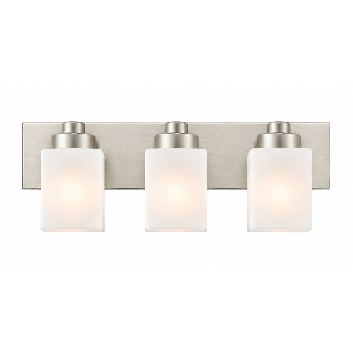 AFX Donovan 24in 3-Light Vanity Light | Modern Brushed Nickel and White Glass | Bathroom & Powder Room | 24 x 6.5 x 7.75 in | Model DOVV2408MBBN
