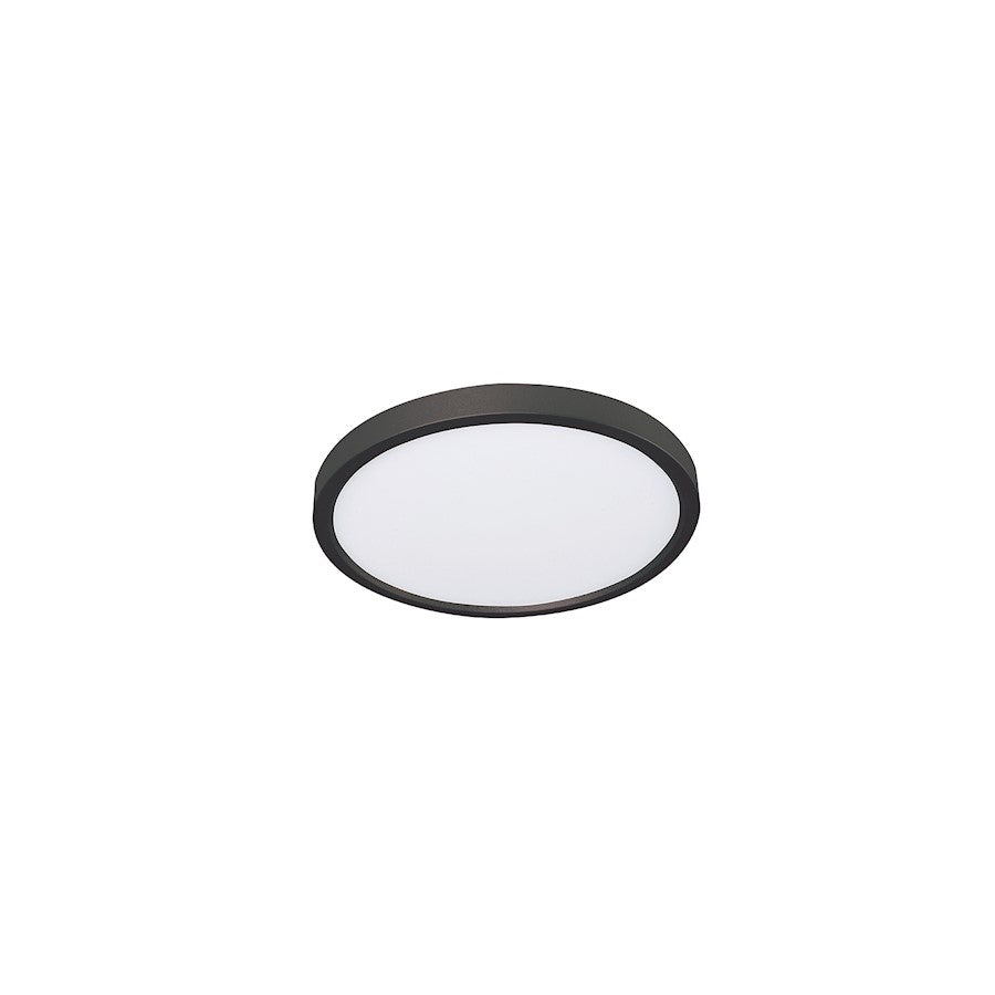 AFX Lighting Edge Round 1 Light 12" Flushmount, Black/White - EGRF12LAJD5BK