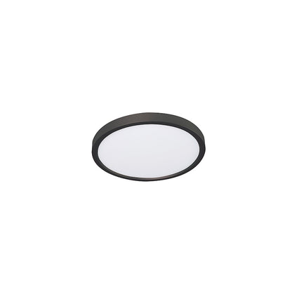 AFX Lighting Edge Round 1 Light 12" Flushmount, Black/White - EGRF12LAJD5BK
